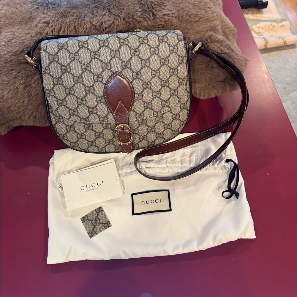 Gucci Beige and Brown Crossbody Bag